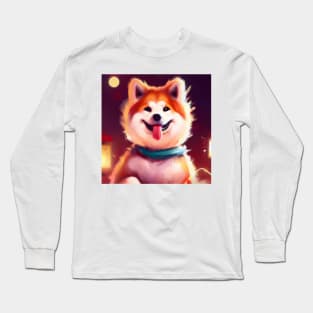 Cute Akita Inu Drawing Long Sleeve T-Shirt